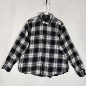 Woolrich Heavy Weight Plaid Flannel Shirt Mens 2XL Gray Outdoor Long Sleeve XXL